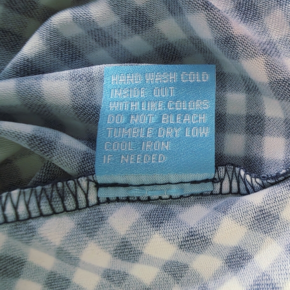 J. McLaughlin Keaton Bell Sleeve Top Shirt Gingham Plaid Stretch - Picture 5 of 6